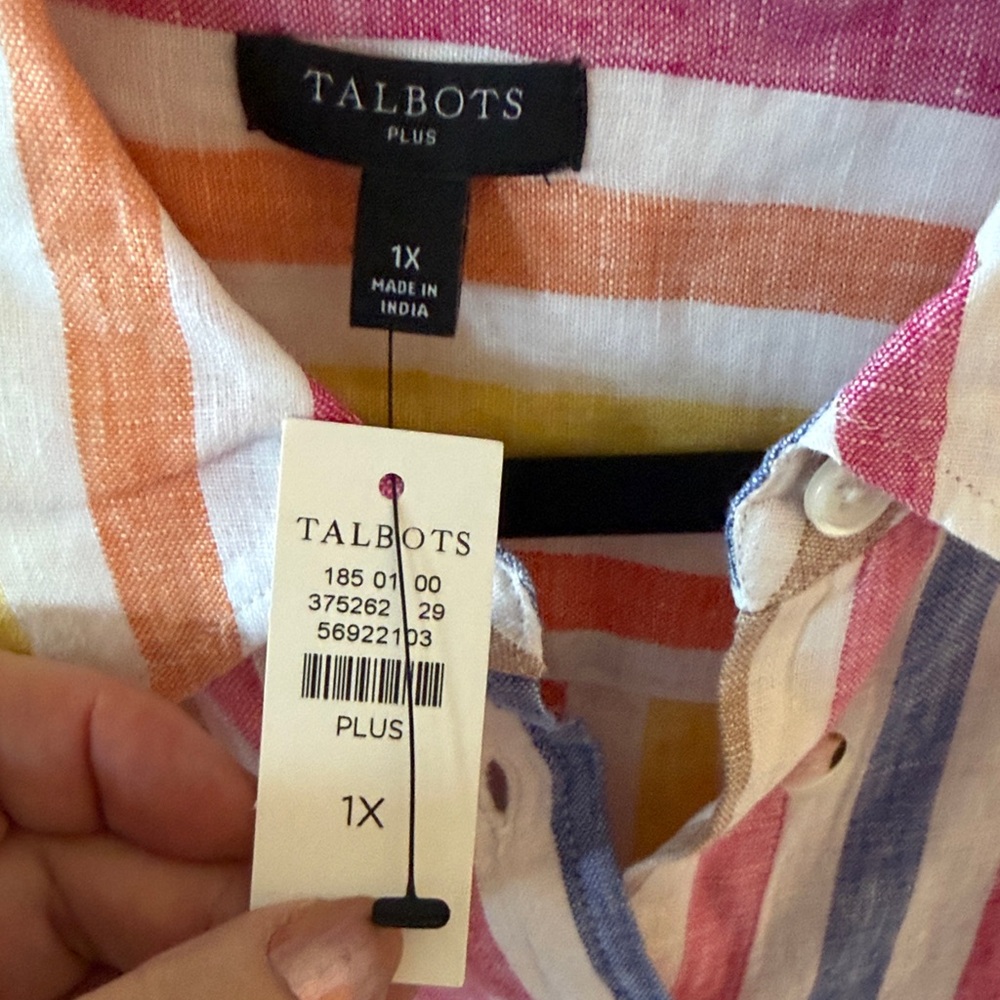 NWT Talbots Multicolor Striped Shirt - Picture 2 of 5